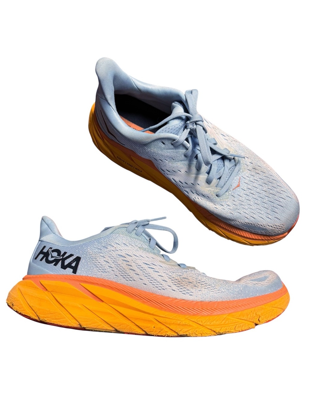 Hoka One One Clifton 8 Sneakers Womens 9B 1119394 SSIF Summer Song Ice Flow